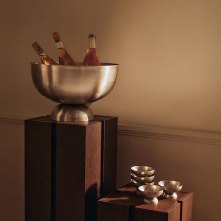 Seau à champagne Tumbled métal argent / Ø 38 cm - 14,1 litres - Ferm Living
