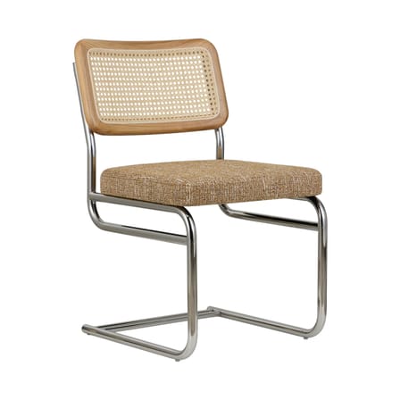 Sedia imbottita Uberto fibre marrone / Intrecci in rattan - NV GALLERY
