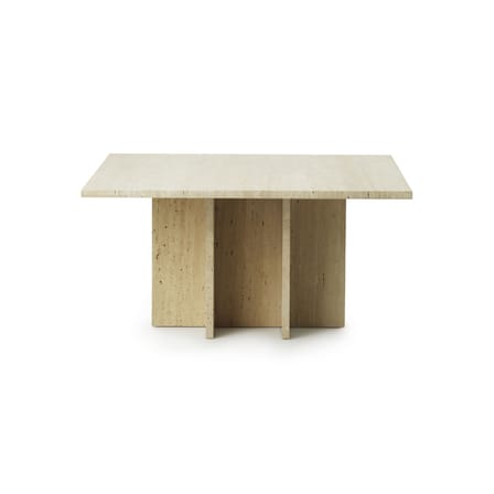 Table basse Edge Large pierre beige / Travertin - 80 x 80 x H 40 cm / Seconde vie - Normann Copenhagen
