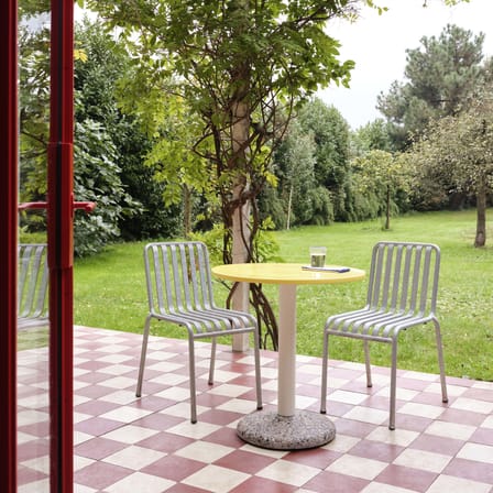 Table ronde Ceramic Outdoor céramique jaune / Ø 70 cm - Porcelaine / Seconde vie - Hay