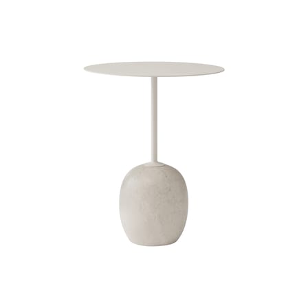 Tavolino rotondo Lato LN8 metallo pietra bianco beige / Marmo & Metallo - H 55 cm - &tradition