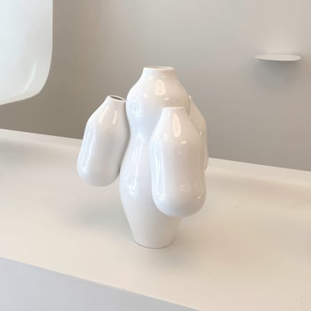 Vase Allpa Mini céramique blanc / Ø 25 x H 28 cm - Fait main / Jean-Baptiste Fastrez, 2020 - Moustache