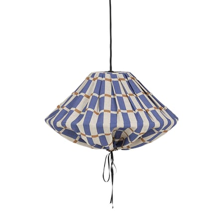 Abat-jour Yumi tissu bleu / Ø 50 x H 30 cm - Lin - NOBODINOZ
