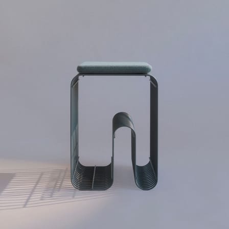 Accessorio  tessuto blu / Cuscino per sgabello Curva - 27,5 x 32 cm - AYTM