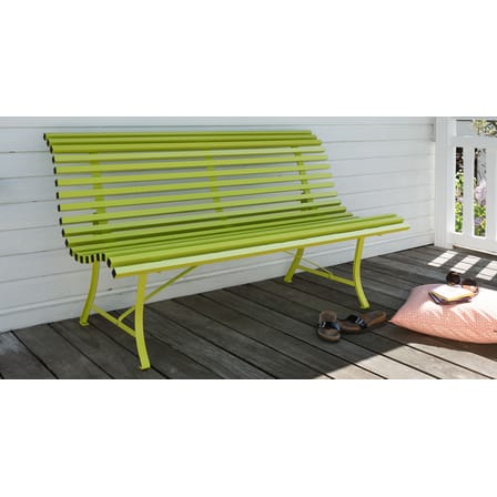 Banc avec dossier Louisiane métal bleu / L 200 cm - Métal - Fermob