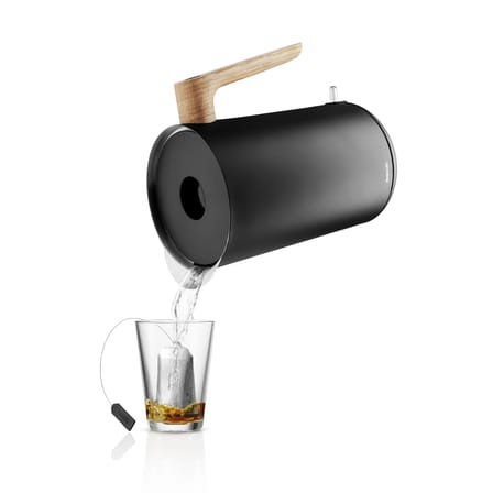 Bouilloire électrique Nordic Kitchen métal noir bois naturel / 1,5 L - Acier & chêne - Eva Trio