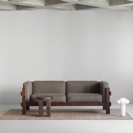 Canapé droit Kube tissu gris / L 220 cm - Normann Copenhagen