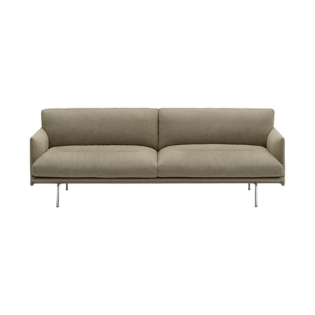 Canapé droit Outline Soft tissu vert / 3 places - L 220 cm - Muuto
