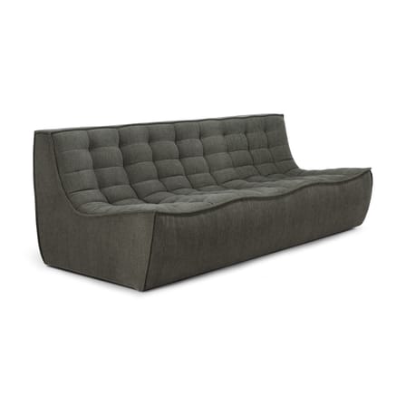 Canapé droit N701 tissu vert / 3 places - L 210 cm - Ethnicraft