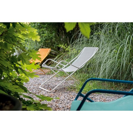 Chaise longue pliable Bahama métal beige - Emu