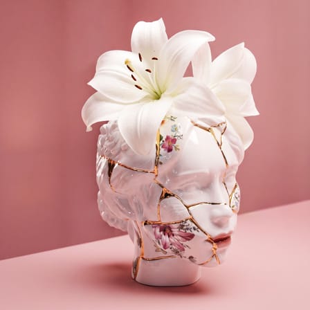 Décoration Kintsugi Heads - SHE céramique blanc - Seletti
