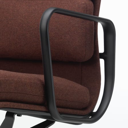 Fauteuil à roulettes Soft Pad EA 217 tissu marron / Eames, 1969 - Vitra