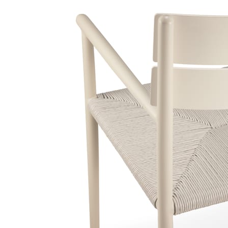 Fauteuil de repas Elin métal beige / Assise corde - Ethnicraft