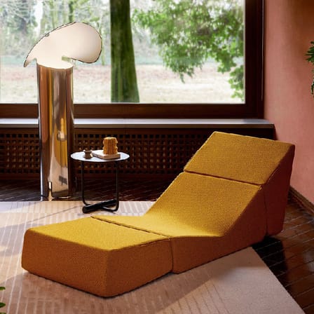 Chauffeuse convertible Galeotta tissu jaune / Fauteuil convertible - Réédition 1968 - Zanotta