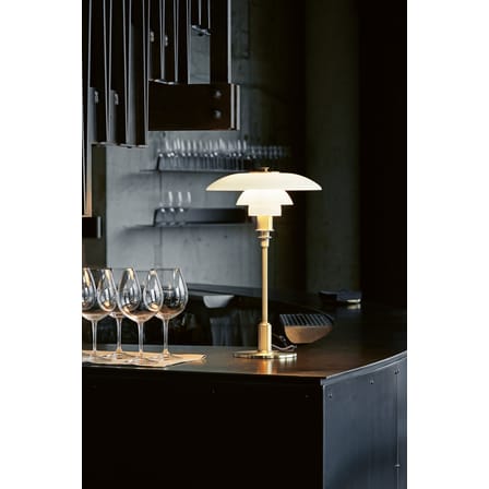Lampada da tavolo PH 3/2 vetro bianco oro metallo / Vetro & ottone - 1927 - Louis Poulsen