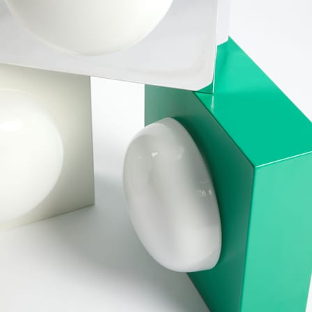 Lampe de table Hublot métal vert / Sans pied - 45 x 45 cm - Axel Chay