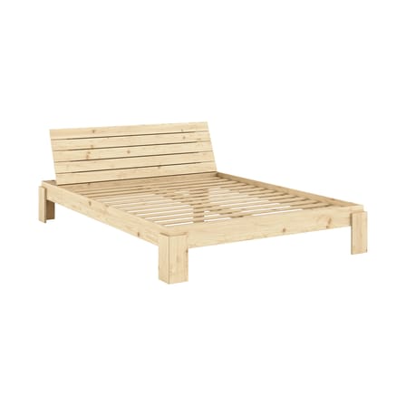Lit double Layers Headboard / Pour matelas 160 x 200 cm - Avec tête de lit & rangements - KARUP