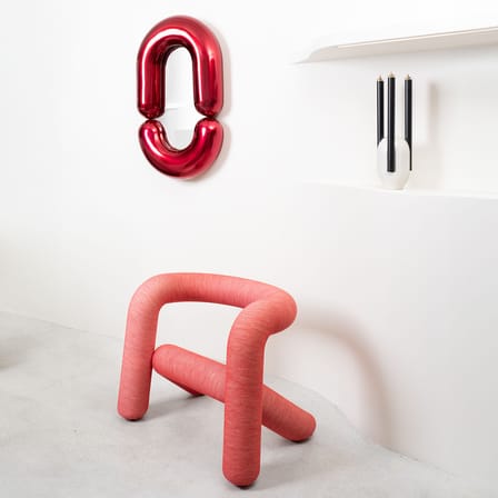 Miroir mural Zodiac Bumper Medium céramique rouge /  L 55 x H 90 cm - Jean-Baptiste Fastrez, 2020 - Moustache