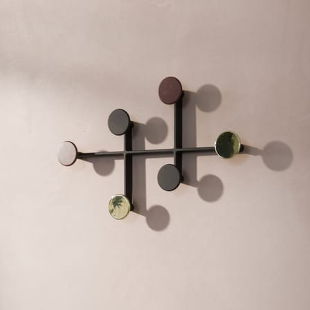 Portemanteau mural Afteroom Small métal multicolore / L 37 cm - Audo Copenhagen