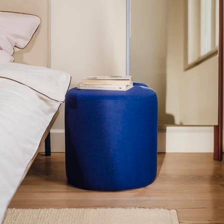 Pouf Folk Grand tessuto blu / Ø 40 x H 40 cm - NOO.MA