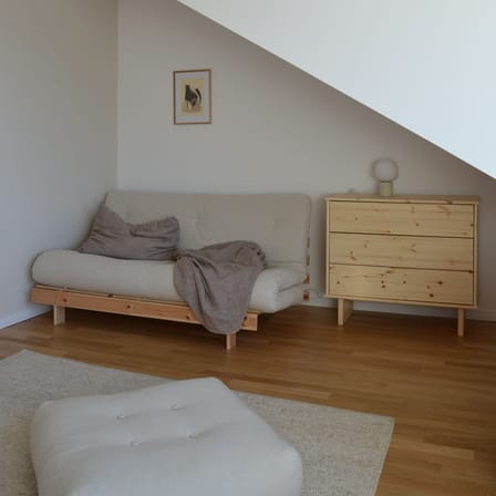 Schlafcouch Roots holz blau / B 160 cm - 3 Positionen / Schwarz Struktur - KARUP DESIGN