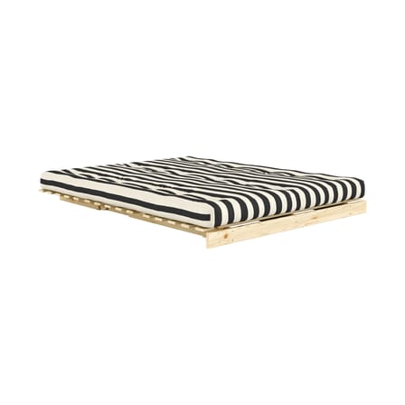 Schlafcouch Roots textil schwarz / L 160 cm – 3 Positionen / Struktur aus klarer Kiefer - KARUP