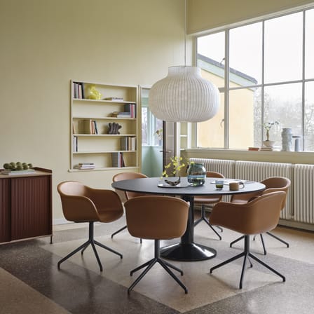 Table ronde Midst noir / Ø 160 cm - Linoleum - Muuto