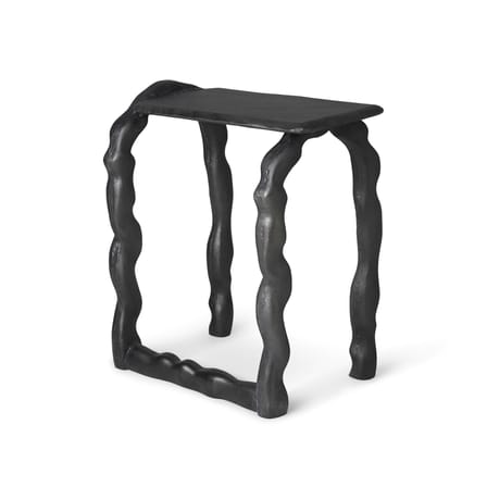 Table d'appoint Rotben métal noir / Tabouret - Fonte d'aluminium recyclée - Ferm Living