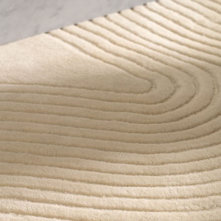 Tappeto Zen Shaped tessuto beige / 180 x 240 cm - Fatto a mano - Bolia
