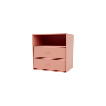 Rangement mural Montana Mini 1006 bois rose / 2 tiroirs + 1 compartiment - 35 x 35 x P 25 cm / Seconde vie - MONTANA