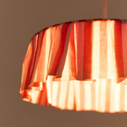 Abat-jour Vibes tissu rouge / Ø 40 x H 12 cm - Voile de coton - NOBODINOZ