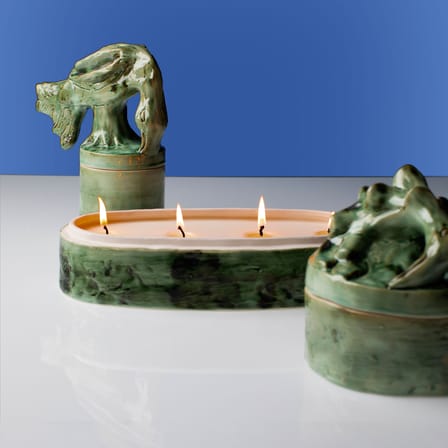 Bougie parfumée Allure Large céramique vert / 26,6 x 12,5 x H 17 cm - 4 mèches - Serax
