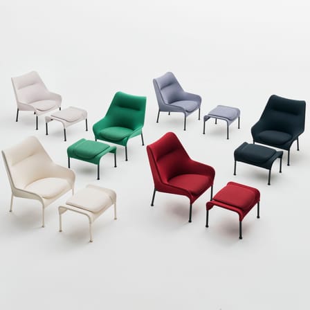 Fauteuil lounge O2 tissu rouge - Hay