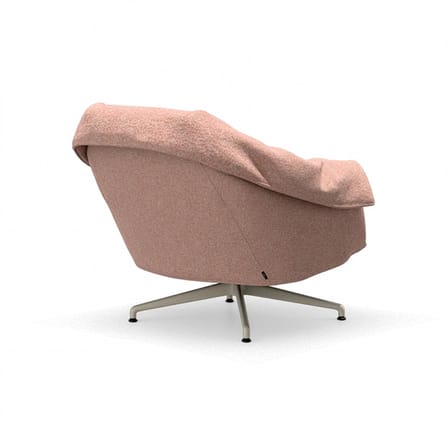 Fauteuil pivotant Bascule Lowback tissu orange / Mécanisme d’inclinaison - Piètement 4 branches - Vitra