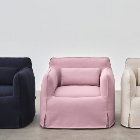Fauteuil rembourré Mimi tissu rose - Hay