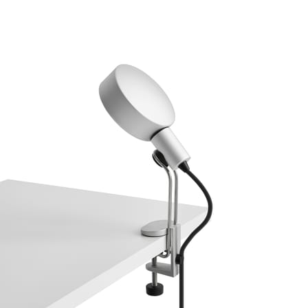 Lampe de bureau Cupola Clip métal argent / Base étau - Orientable - Hay