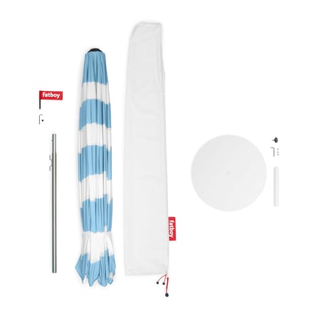 Parasol Stripesol bleu / Ø 350 cm - Base grise incluse - Fatboy