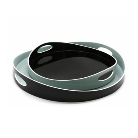 Plateau Basile Large bois vert noir / Bois - Ø 50 cm - Maison Sarah Lavoine