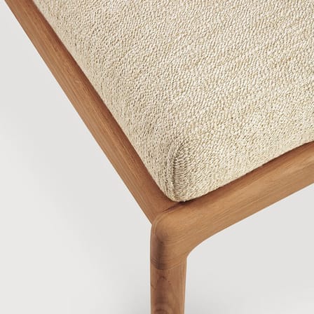 Pouf d'extérieur Jack Outdoor tissu bois beige / Teck  - 71 x 54 cm - Ethnicraft