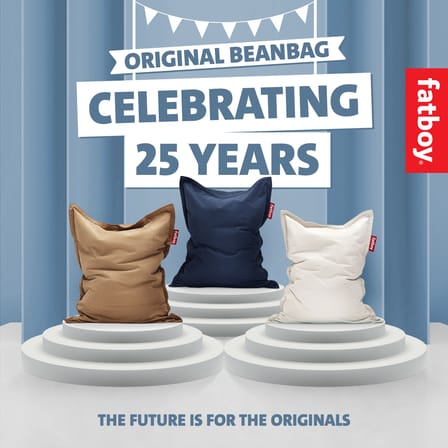Pouf Original Slim Cord tissu beige / 100% recyclé - Velours côtelé - Fatboy