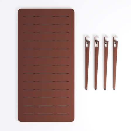Midi Rectangular table metal red / 160 x 80 cm - 6 persons - TIPTOE