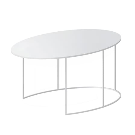 Table basse Slim Irony ovale métal blanc / 86 x 54 cm H 42 cm - Zeus