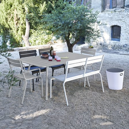 Table rectangulaire Luxembourg métal vert / 165 x 100 cm - 6 à 8 personnes - Fermob