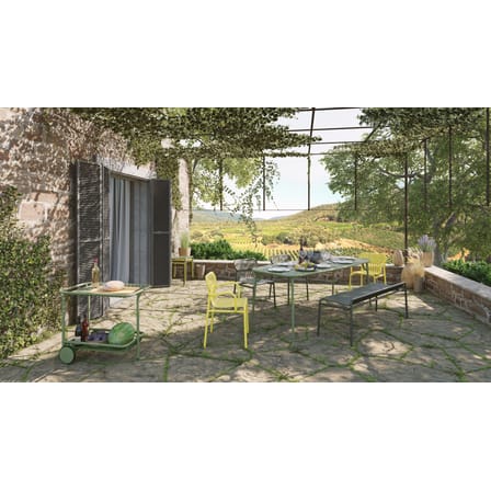 Table rectangulaire Week-End métal vert / 220 x 85 cm - Aluminium - Petite Friture