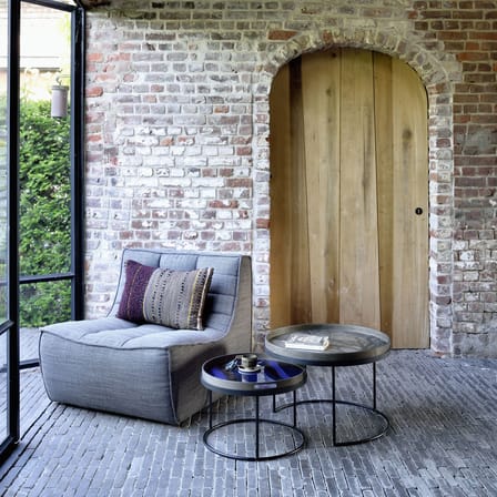 Tables gigognes  bois noir / Ø 62 x H 38 cm + Ø 49 x H 31 cm - Ethnicraft