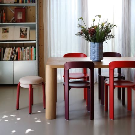 Tabouret rembourré Macaron tissu beige - & klevering