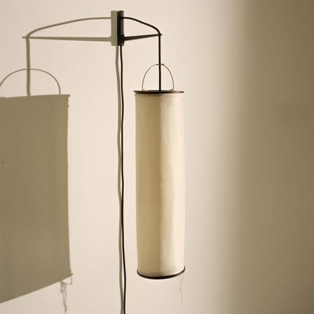 Silk Lantern Wall light with plug textile beige / Natural silk - H 50 cm - Gubi