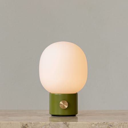 JWDA Wireless rechargeable lamp metal glass green / Steel & glass - Ø 14.5 x H 21.5 cm - Audo Copenhagen