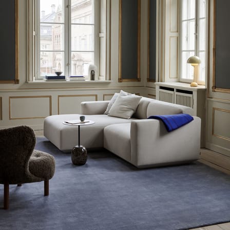 Canapé d'angle Develius C tissu beige / 3 places - L 220 cm / Dormeuse gauche - &tradition