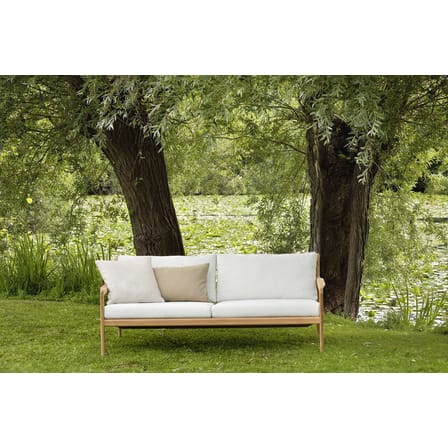 Canapé de jardin 2 places Jack Outdoor tissu bois blanc / L 180 cm - Teck - Ethnicraft